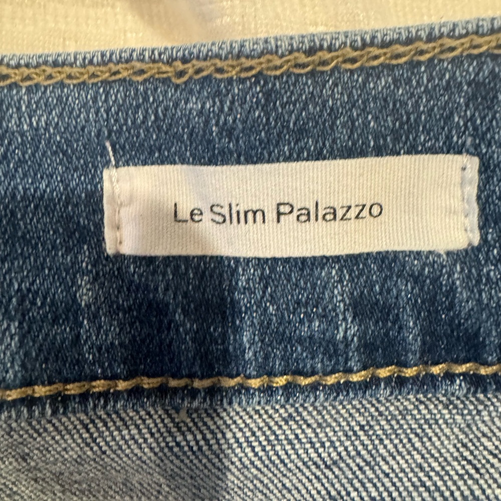 Frame Denim Wide-Leg High-Rise Jeans in Medium Blue Wash-Slim Palazzo - Picture 4 of 4